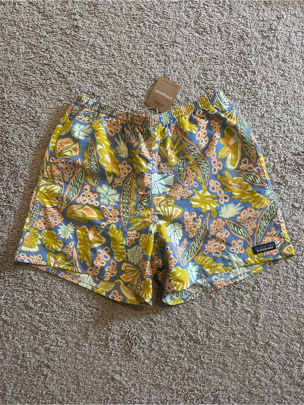 NWT Men's PATAGONIA Baggies 5" Shorts #57022 FLOURISH Medium Swim Hiking